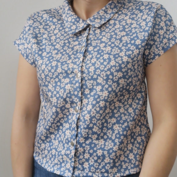 Blouse/top/chemise XS handmade Le comptoir de Pauline NEW 100% organic cotton - Picture 3 of 7